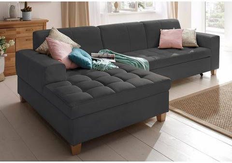 Home affaire Hoekbank Corby naar keuze met slaapfunctie, stiksels op het zitoppervlak