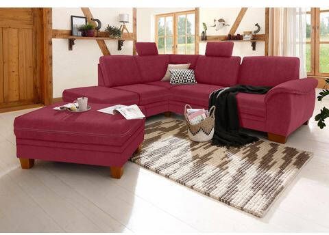 Home affaire Hoekbank Husum met zitdiepteverstelling, binnenveringsinterieur en contrastnaad