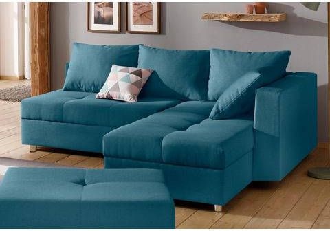 Home affaire Hoekbank Italia met slaapfunctie, met binnenvering