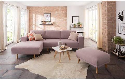 Home affaire Hoekbank Lasse in scandinavische stijl met houten poten