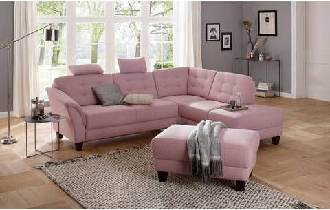 Home affaire Hoekbank Lillesand met binnenvering en capitonnage achter, poten beuken donker