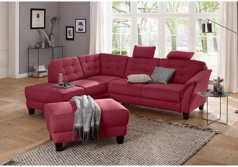 Home affaire Hoekbank Lillesand met binnenvering en capitonnage achter, poten beuken donker