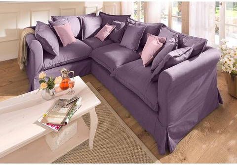 Home affaire Hoekbank Luise met vele losse kussens en afneembare hoes