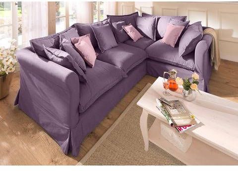 Home affaire Hoekbank Luise met vele losse kussens en afneembare hoes