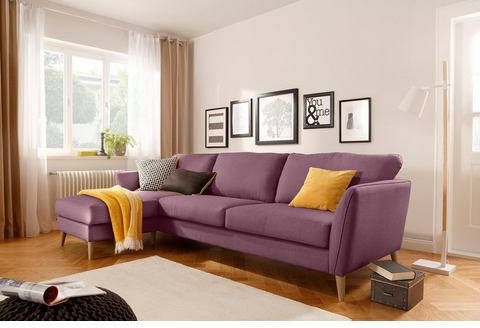 Home affaire Hoekbank Marseille in scandinavische stijl, in 3 stofkwaliteiten, met houten poten