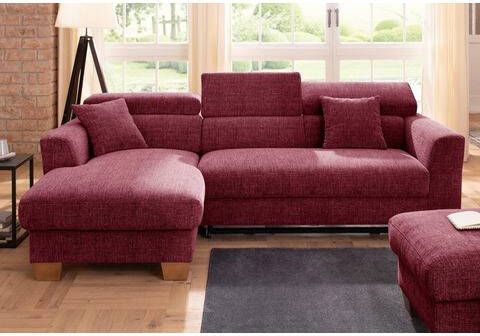 Home affaire Hoekbank met verstelbare hoofdsteun, naar keuze met slaapfunctie + bedkist, ook in aqua clean pascha voor het gemakkelijke schoonmaken met water en aqua clean supreme bekleding ideaal met dierenharen en ter bescherming tegen nagels