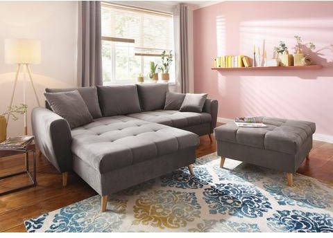 Home affaire Hoekbank Penelope met longchair, fijne stiksels op de zitting, losse kussens