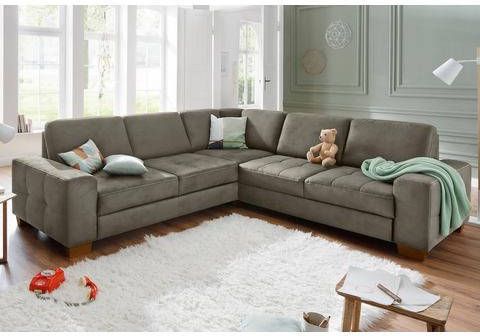 Home affaire Hoekbank Pucci met binnenvering, zitdiepteverstelling, contrastnaad