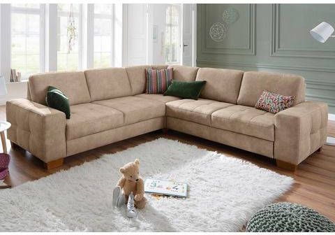 Home affaire Hoekbank Pucci met binnenvering, zitdiepteverstelling, contrastnaad