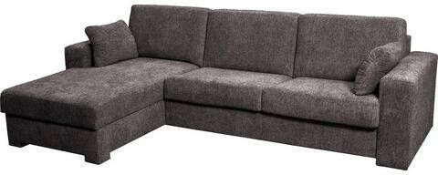 Home affaire Hoekbank Roma "M" Bedfunctie, met vering, lattenbodem en echte matras. Om uit te klappen in hoge kwaliteit met bedkist, Afmeting liggend ca 143x198 cm, met 2 sierkussen