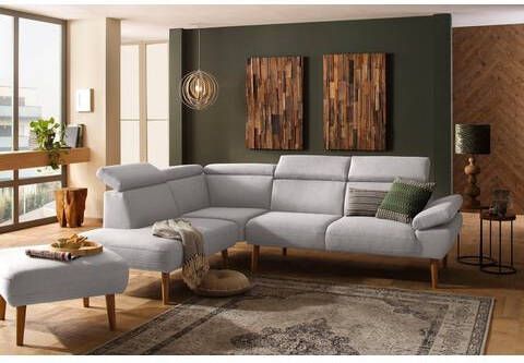 Home affaire Hoekbank Trapino Met verstelbare hoofdsteun en armleuning, ottomane naar keuze links of rechts, 3 stofkwaliteiten