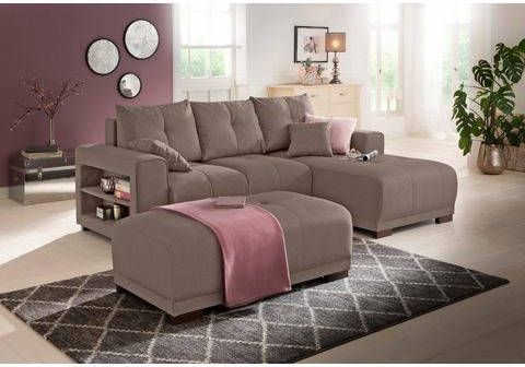 Home affaire Hoekbank Viborg met kastje in de armleuning, naar keuze met slaapfunctie