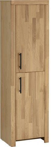 Home affaire Hoge kast Satori Hoogte 153 cm, fronten & lijst van massief eiken, 2 deuren met metalen handgrepen
