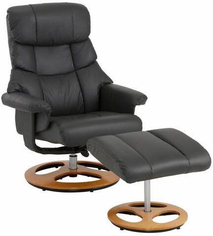 Home affaire Relaxfauteuil Toulon inclusief hocker, met handmatige relaxfunctie, te kiezen tussen twee verschillende onderstellen, zithoogte 45 cm(2 stuks )