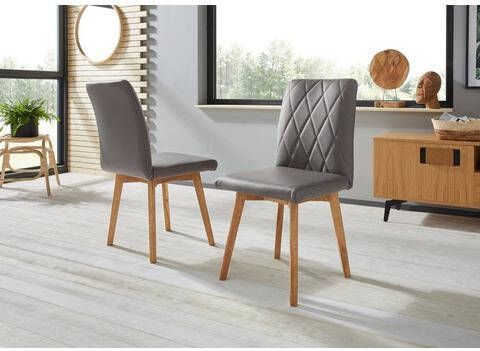 Home affaire Stoel Brest Frame van eiken massief hout geolied(set, 2 stuks )