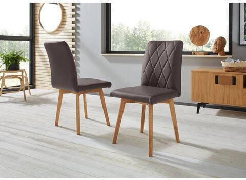 Home affaire Stoel Brest Frame van eiken massief hout geolied(set, 2 stuks )