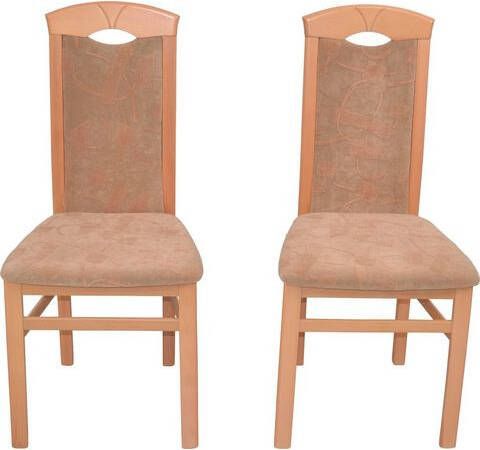 Home affaire Stoel Edda Frame van massief beukenhout, naturelkleurig gebeitst en gelakt, zitting en rugleuning gevuld met schuimstof, bekleding, ingewerkte verzonken greep in bovenste rugdeel(set, 2 stuks )