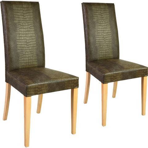 Home affaire Stoel Java Overtrokken met kunstleer met animal stempeldruk(set, 2 stuks )