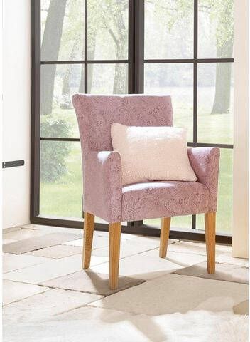 Home affaire Stoel met armleuningen King Massief eiken poten, geolied