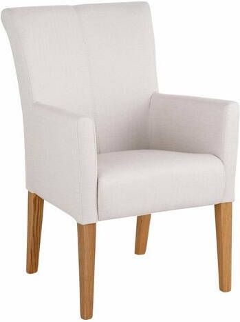 Home affaire Stoel met armleuningen King Massief eiken poten, geolied