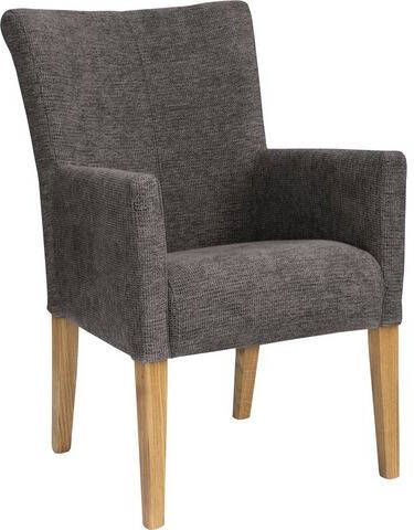 Home affaire Stoel met armleuningen King Massief eiken poten, geolied