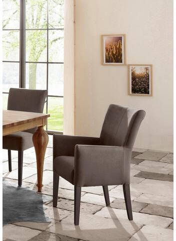 Home affaire Stoel met armleuningen King Poten van massief beuken, wengékleurig gelakt