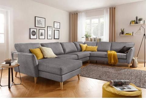 Home affaire Zithoek Marseille in scandinavische stijl, in 3 stofkwaliteiten, houten poten