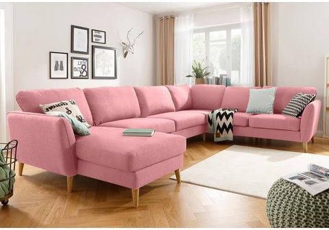 Home affaire Zithoek Marseille in scandinavische stijl, in 3 stofkwaliteiten, houten poten