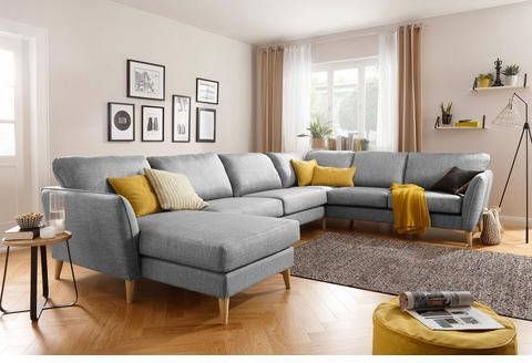 Home affaire Zithoek Marseille in scandinavische stijl, in 3 stofkwaliteiten, houten poten