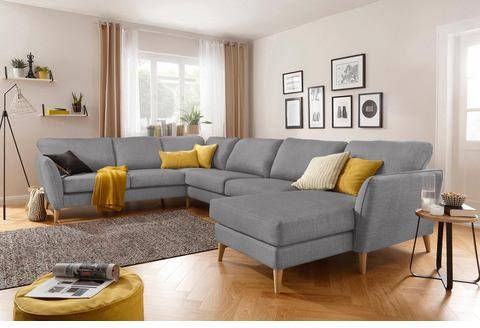 Home affaire Zithoek Marseille in scandinavische stijl, in 3 stofkwaliteiten, houten poten