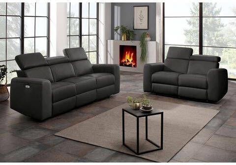 Home affaire Zithoek Sentrano bestaand uit de 2 en 3 zits, met keuze tussen handmatige of elektrische relaxfunctie(set, 2 delig )