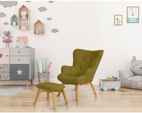 Lüttenhütt Fauteuil Nicko mini naar keuze met en zonder hocker, fauteuil belastbaar tot 60 kg, hocker tot 30 kg