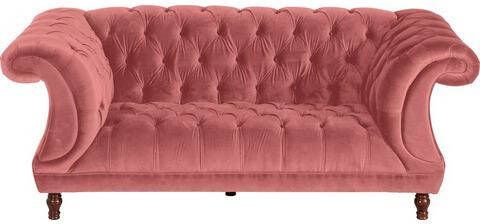 Max Winzer ® Chesterfield bank Isabelle met chique capitonnage & gedraaide poten in beuken/notenkleur, breedte 260 cm