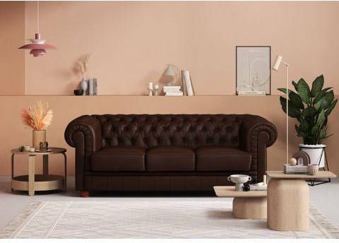 Max Winzer ® Chesterfield bank KENT 3 zitsbank met chique capitonnage, breedte 205 cm