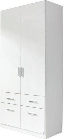 Kast CELTI 2 deuren en 4 lades wit/hoogglans wit