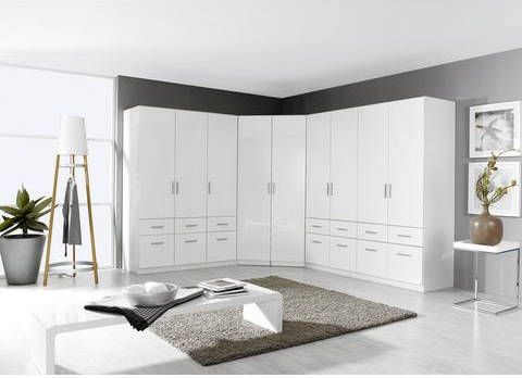 Kast CELTI 4 deuren en 8 lades wit/hoogglans wit
