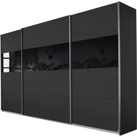 rauch Zweefdeurkast Quadra met glazen elementen