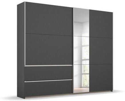 rauch Zweefdeurkast Sevilla met spiegel, met greeplijsten, naar keuze in aluminiumkleur of in grijs metallic