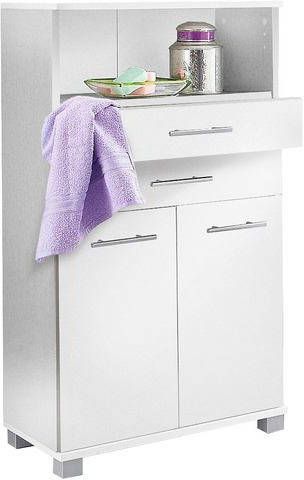 Schildmeyer Halfhoge kast Rhodos Breedte 60 cm, verstelbare plank, metalen grepen, 2 laden & 2 deuren