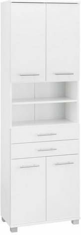 Schildmeyer Hoge kast Emmi Breedte 60 cm, metalen grepen, met 2 laden
