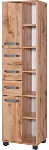 Schildmeyer Hoge kast Milan Breedte 42 cm, met 2 deuren, 3 laden & 6 open vakken