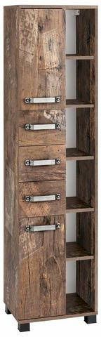 Schildmeyer Hoge kast Milan Breedte 42 cm, met 2 deuren, 3 laden & 6 open vakken