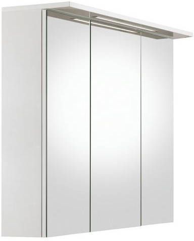 Schildmeyer Spiegelkast Profiel 16 Breedte 100 cm, 3 deurs, verzonken ledverlichting, schakelaar -/stekkerdoos, glasplateaus, Made in Germany