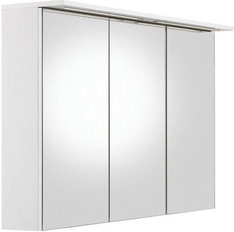 Schildmeyer Spiegelkast Profiel 16 Breedte 120 cm, 3 deurs, 2x verzonken ledverlichting, schakelaar -/stekkerdoos, glasplateaus, Made in Germany