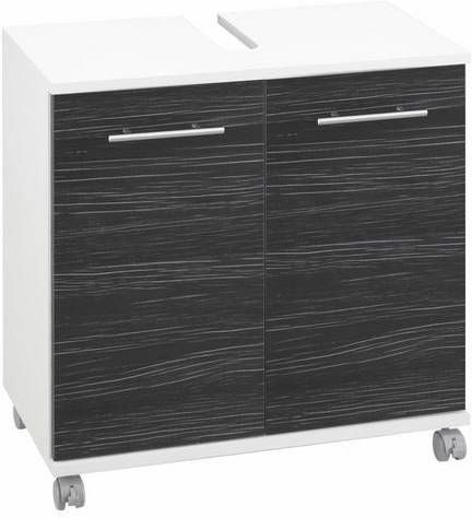 Schildmeyer Wastafelonderkast Emmi Hoogte 63, 5 cm, metalen grepen, op wieltjes