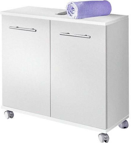 Schildmeyer Wastafelonderkast Rhodos Breedte 60 cm, verstelbare plank, metalen grepen, 2 deuren