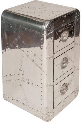 Leen Bakker Ladekast Robo zilver 80x45x40 cm