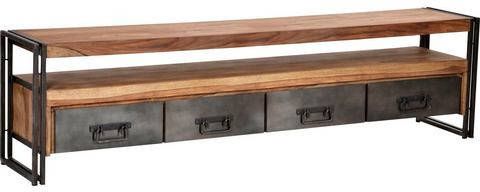 Leen Bakker TV meubel Quin naturel/zwart 55x200x40 cm