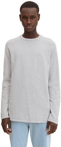Tom Tailor Denim Gebreide trui Denim herentrui met ronde hals
