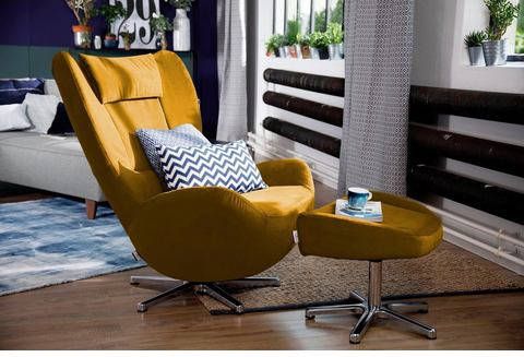 Tom Tailor Hocker TOM pure met metaal draaivoet in chroom